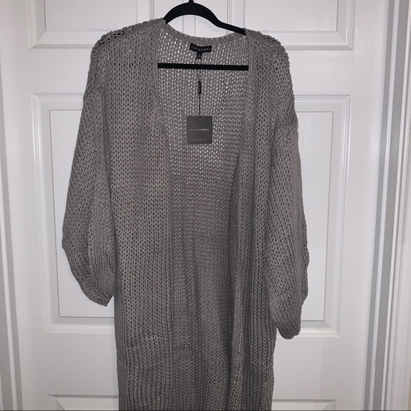 NWT JLUXLABEL Grey Lottie Balloon Sleeve Knit Cardigan - Picture 7 of 12